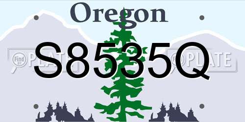 S8535Q Oregon License Plate