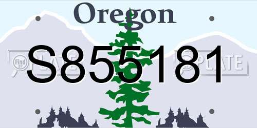 S855181 Oregon License Plate