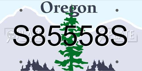 S85558S Oregon License Plate