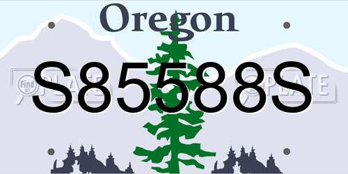 S85588S Oregon License Plate