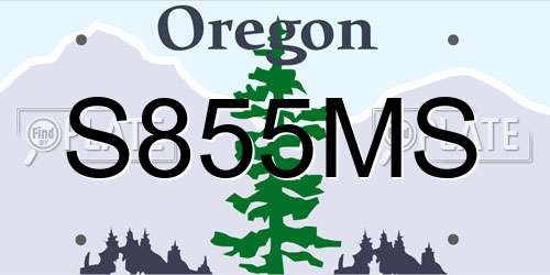S855MS Oregon License Plate