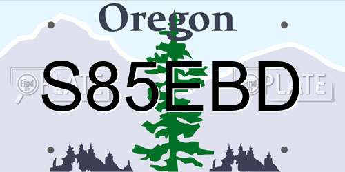S85EBD Oregon License Plate