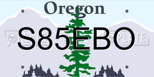 S85EBO Oregon License Plate