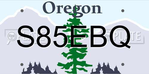 S85EBQ Oregon License Plate