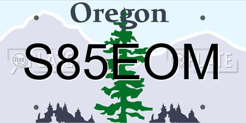 S85EOM Oregon License Plate