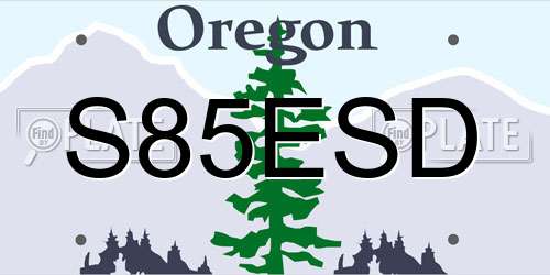 S85ESD Oregon License Plate