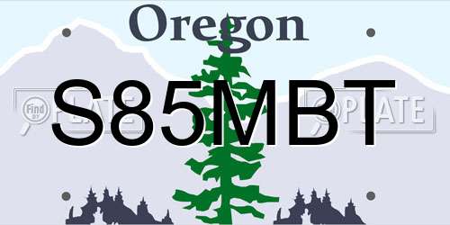 S85MBT Oregon License Plate