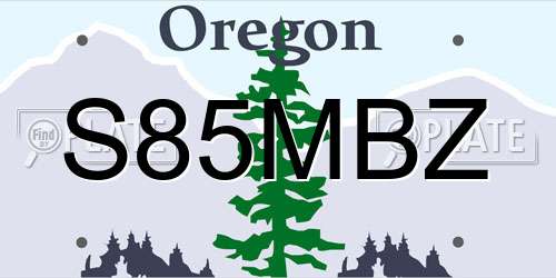 S85MBZ Oregon License Plate