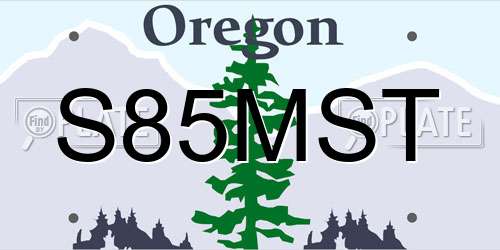S85MST Oregon License Plate