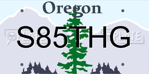S85THG Oregon License Plate