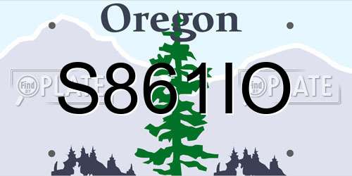 S861IO Oregon License Plate