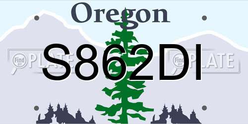 S862DI Oregon License Plate