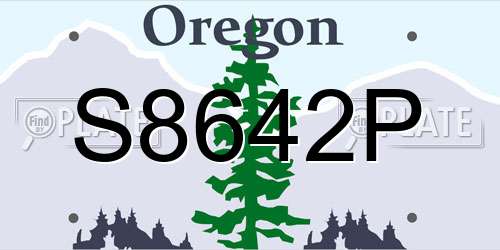 S8642P Oregon License Plate