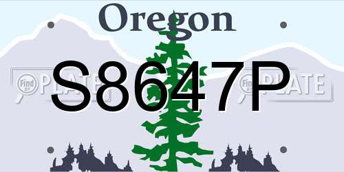 S8647P Oregon License Plate