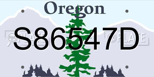 S86547D Oregon License Plate