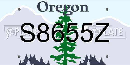 S8655Z Oregon License Plate