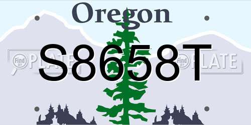 S8658T Oregon License Plate