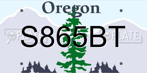 S865BT Oregon License Plate