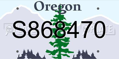 S868470 Oregon License Plate