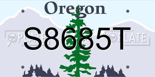 S8685T Oregon License Plate