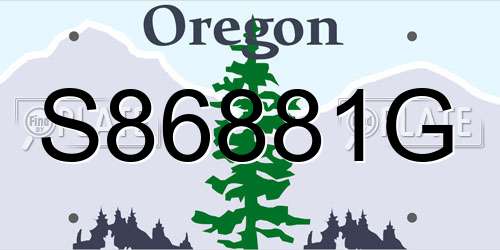 S86881G Oregon License Plate