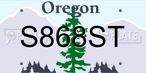 S868ST Oregon License Plate