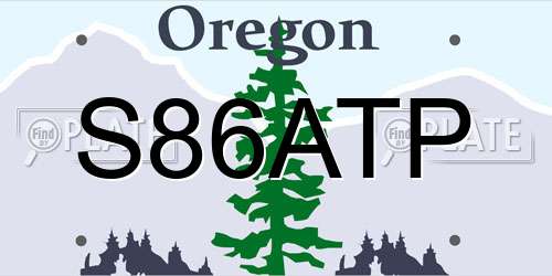 S86ATP Oregon License Plate