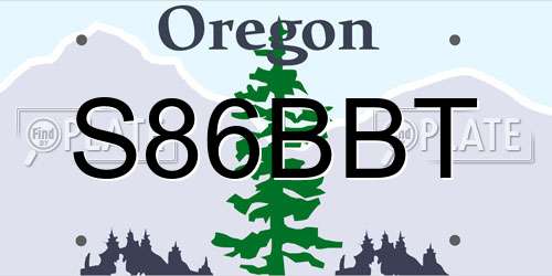 S86BBT Oregon License Plate
