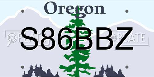 S86BBZ Oregon License Plate