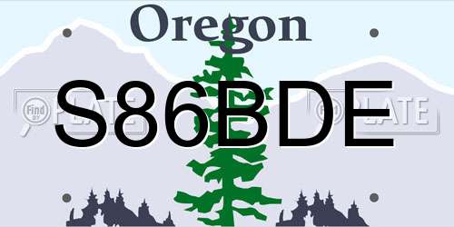 S86BDE Oregon License Plate