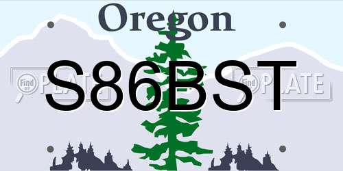 S86BST Oregon License Plate