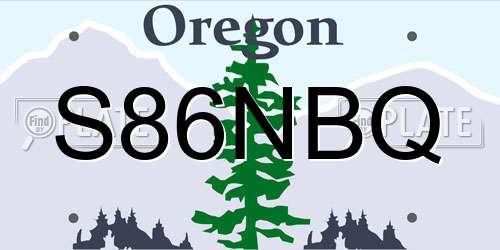 S86NBQ Oregon License Plate