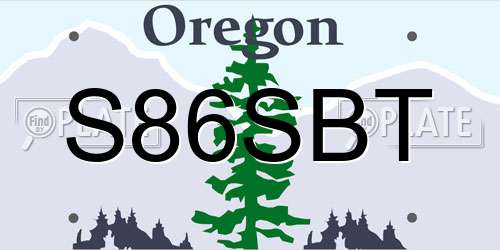 S86SBT Oregon License Plate