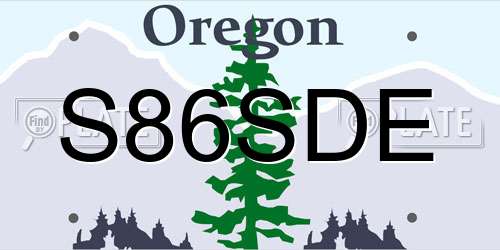 S86SDE Oregon License Plate