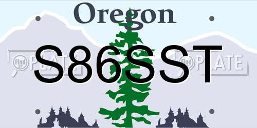 S86SST Oregon License Plate