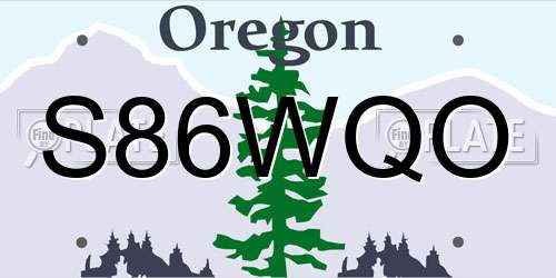 S86WQO Oregon License Plate