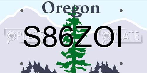 S86ZOI Oregon License Plate