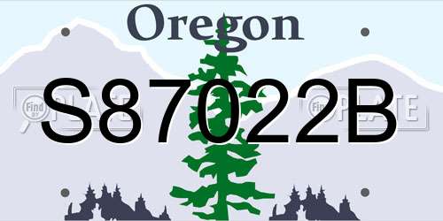 S87022B Oregon License Plate