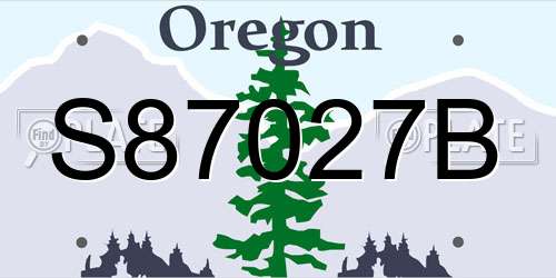 S87027B Oregon License Plate