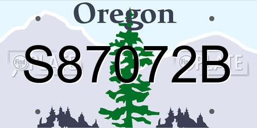 S87072B Oregon License Plate