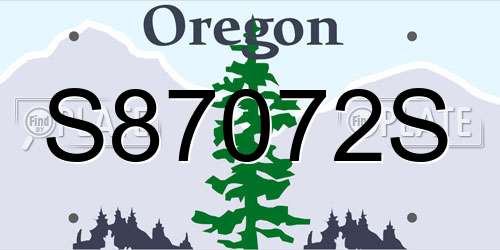 S87072S Oregon License Plate