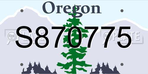 S870775 Oregon License Plate
