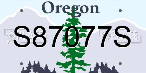 S87077S Oregon License Plate