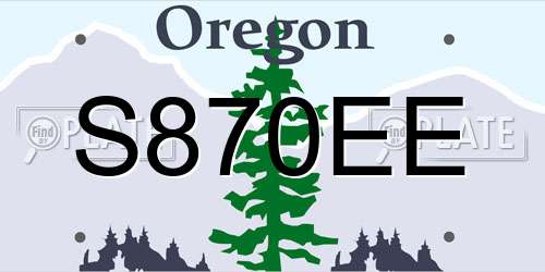S870EE Oregon License Plate