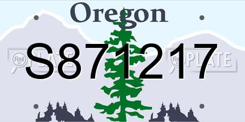 S871217 Oregon License Plate