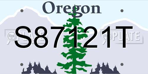 S87121T Oregon License Plate