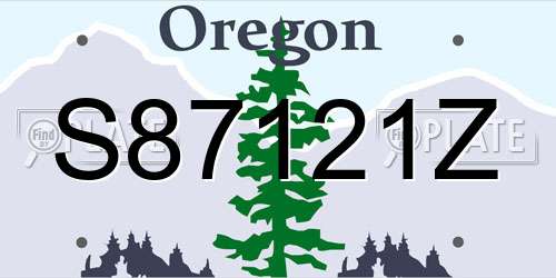S87121Z Oregon License Plate
