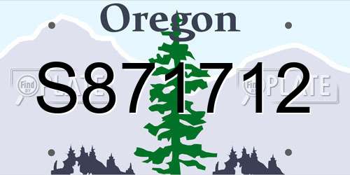 S871712 Oregon License Plate