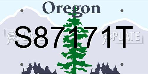 S87171T Oregon License Plate