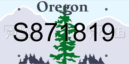 S871819 Oregon License Plate
